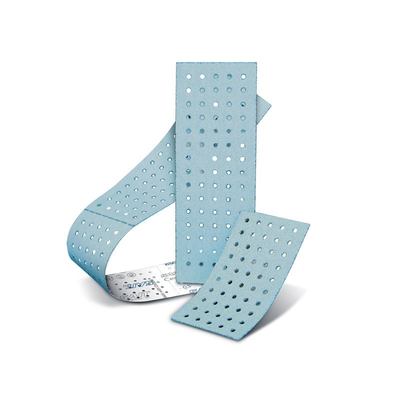 SAIT Striscia Abrasiva Velcrata Ceramico, Multiforo, Varie Grane - 70x396mm.