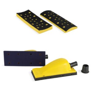 Tassello di Carteggiatura Leggero e Velcrato, con 2 Supporti e Aspirazione a 10 Fori, per Superfici Piane, Concave e Convesse - 70x192mm.